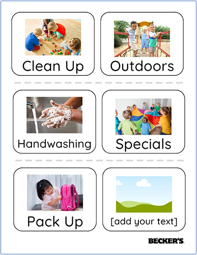 Daily Schedule Card Image Examples