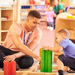 planning preschool environments - teacher and child