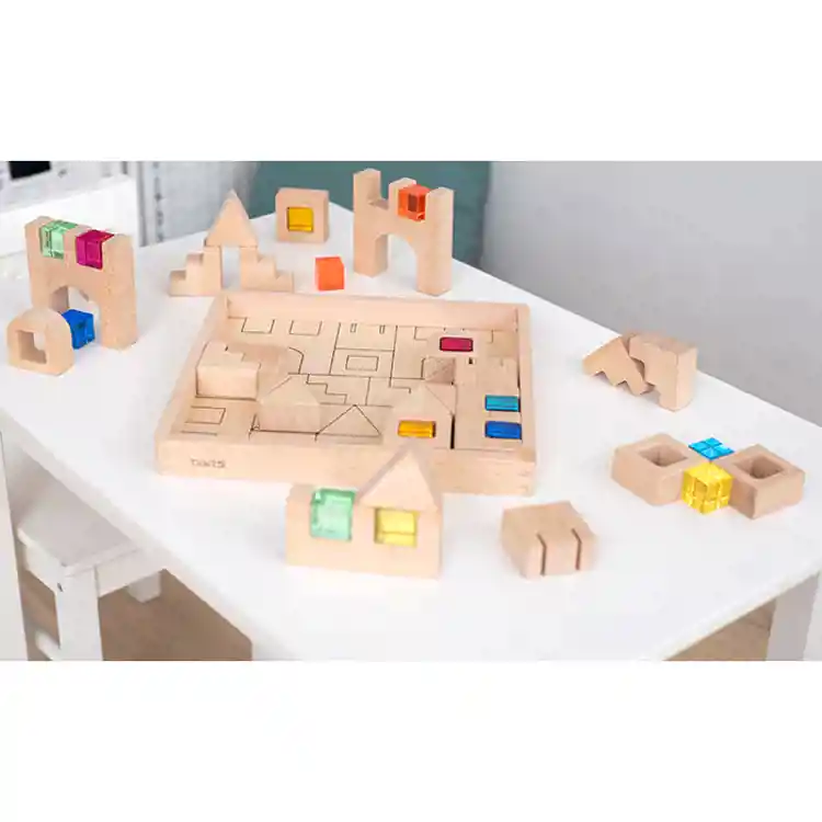 Wooden Building Gem Blocks