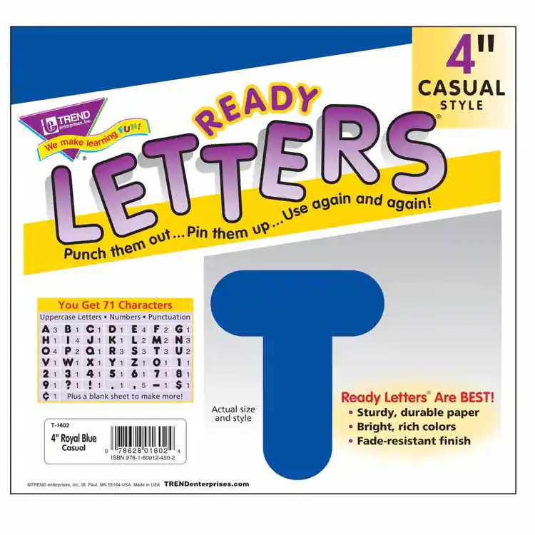 Ready Letters®, 4" Casual Solid Colors